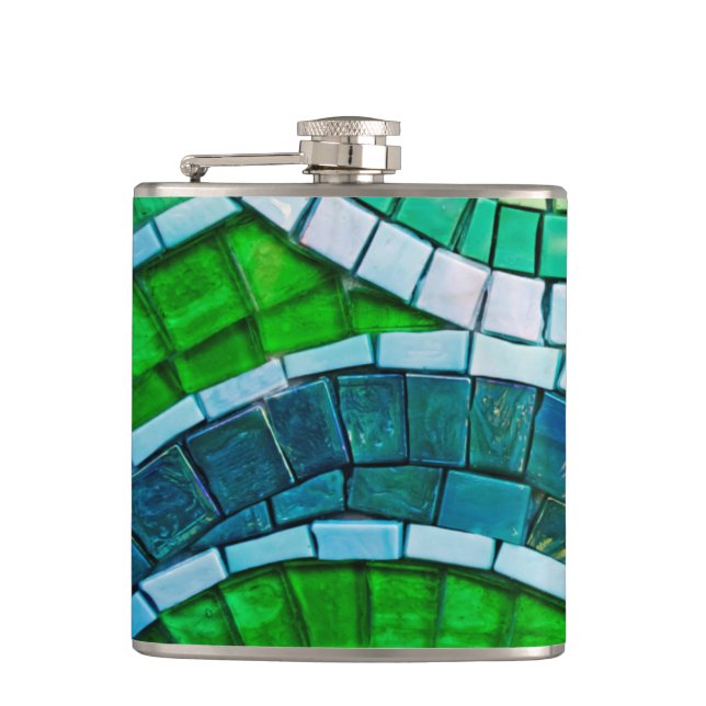 Glass Tile Mosiac Stainless Steel Flask (Front)
