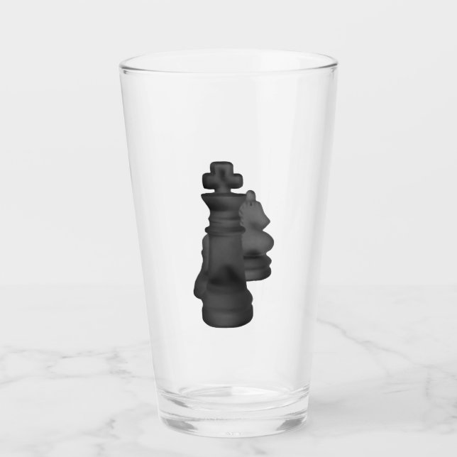 Glass Tumbler Chess 16 onz (Front)