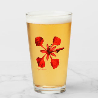 Glass Tumbler Royal Poinciana 16 onz