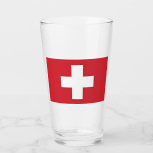 Glass Tumbler Switzerland Flag 16 onz