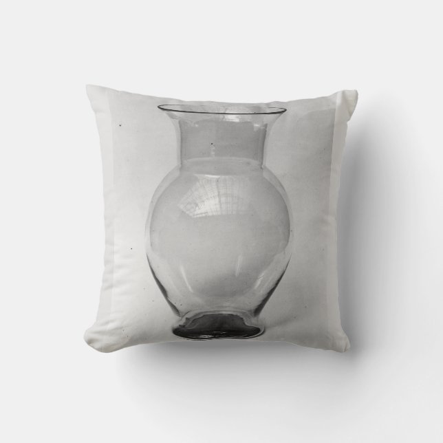 Glass vase grey throw pillow (Front)