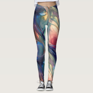 Glass Waves Abstract Leggings