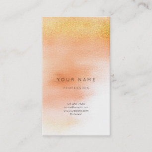 Glass White Peach Gold Peach Ombre Stylist Vip Business Card