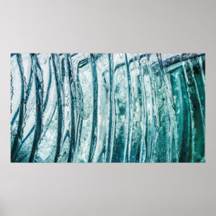 Glass window ice crystal frost poster
