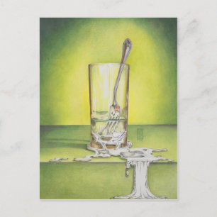 Glass with Melting Fork Postcard