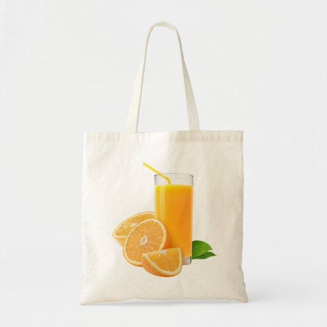 Glass with orange juice tote bag (Front)