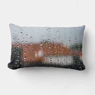 Glass with raindrops lumbar cushion