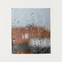 Glass with raindrops