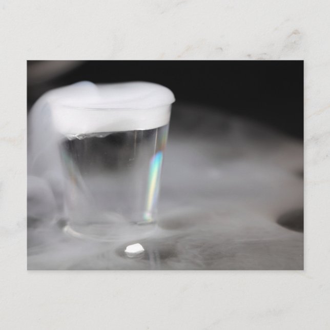 Glass with water and dry ice postcard (Front)
