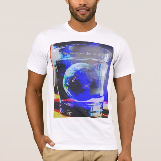 Glass with World T-Shirt (Front)