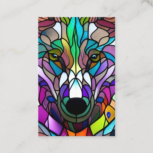 Glass Wolf Graphic Business Card (Front)