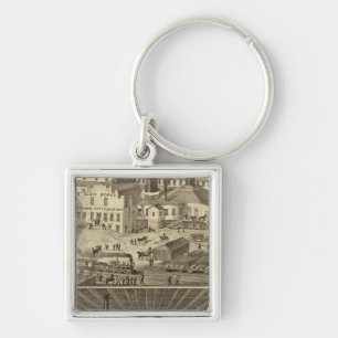 Glass works of JH Hobbs and Brockunier Key Ring