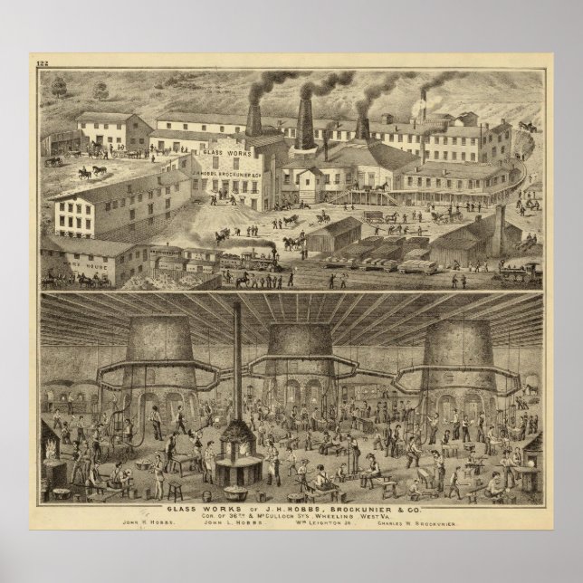 Glass works of JH Hobbs and Brockunier Poster (Front)