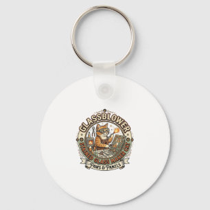 Glassblower Stained Glass Maker Cat Glassblower St Key Ring