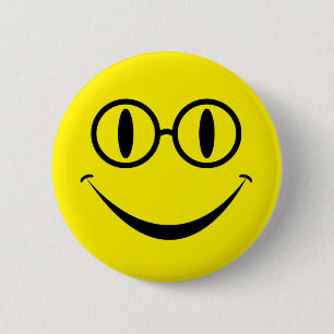 Glasses 6 Cm Round Badge