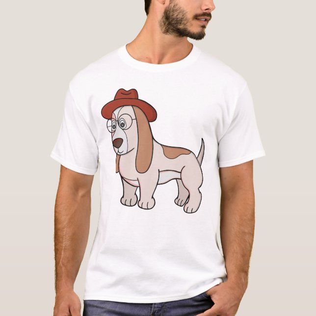 Glasses Beagle with Fedora T-Shirt (Front)
