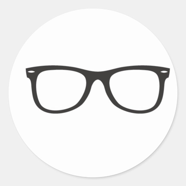 GLASSES CLASSIC ROUND STICKER (Front)