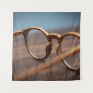 Glasses eye glasses frame wooden tapestry