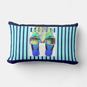 Glasses + Flips Flops Fun Lumbar Cushion