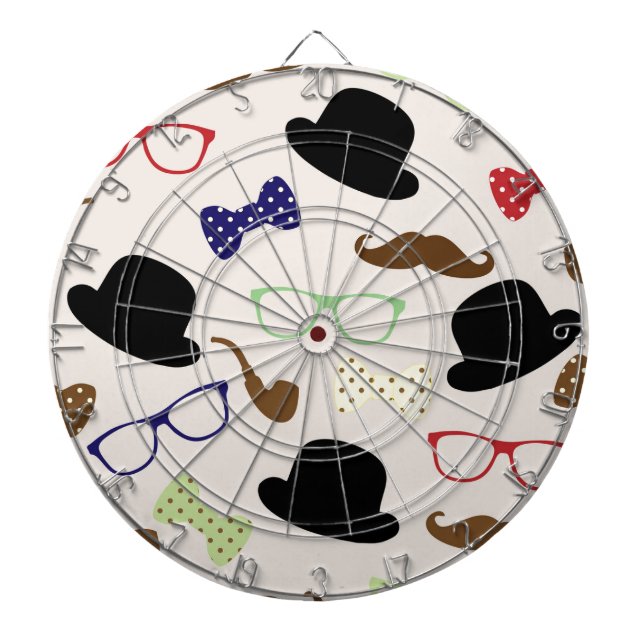Glasses, Hats and Moustache Dartboard (Front)