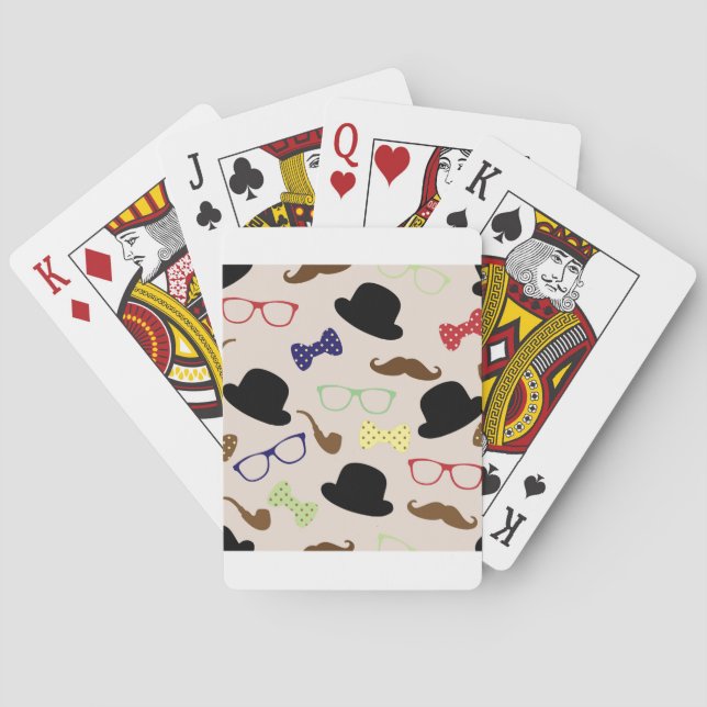 Glasses, Hats and Moustache Playing Cards (Back)