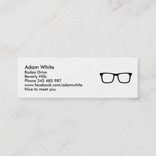 Glasses Mini Business Card (Front)