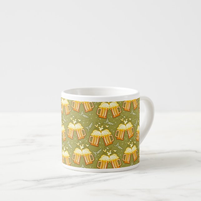 Glasses Of Beer Pattern Espresso Cup (Front Right)