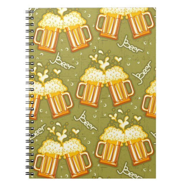 Glasses Of Beer Pattern Notebook (Front)