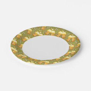 Glasses Of Beer Pattern Paper Plate