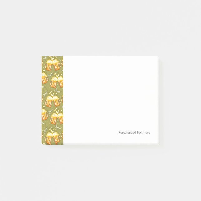 Glasses Of Beer Pattern Post-it Notes (Front)