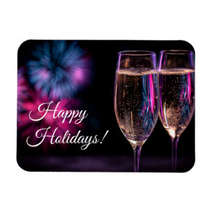 glasses of champagne for New Year's Magnet