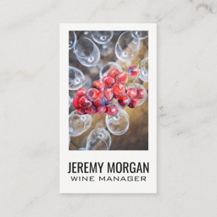 Glasses of Wine   Grapes on Vine Business Card
