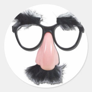 GlassesMustacheEyebrows090411 Classic Round Sticker