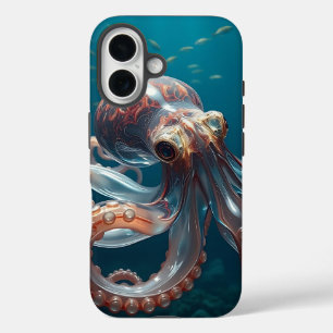 Glasslike Octopus in the Deep Sea iPhone 16 Case