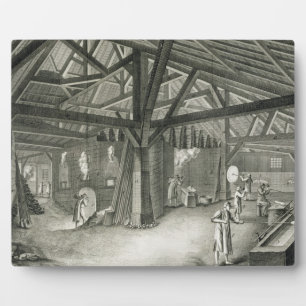 Glassmaking factory, from the 'Encyclopaedia' by D Plaque