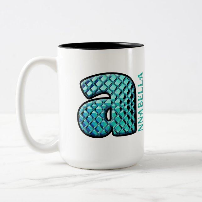 glasstiles monogram - a Two-Tone coffee mug (Left)