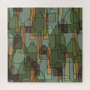 Glassware Galore: Vintage Bottle Pattern Jigsaw Puzzle