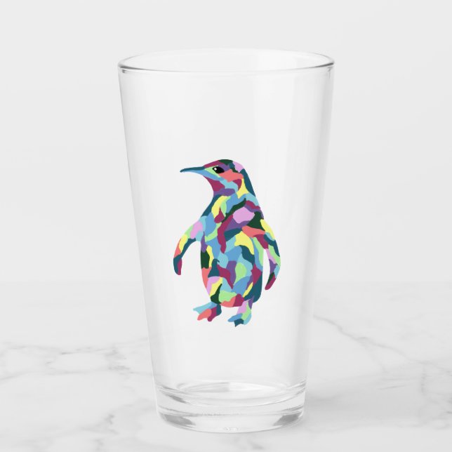Glassware Tumbler Penguin Watercolor (Front)