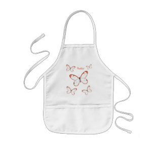 Glasswing butterfly cartoon illustration kids apron