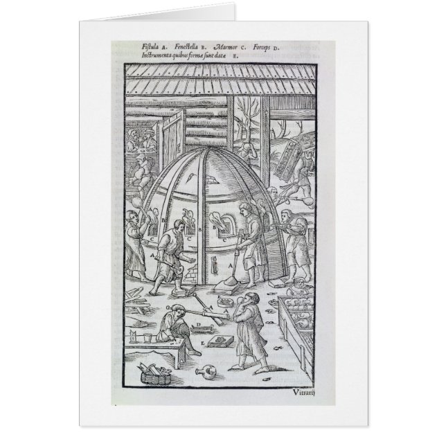 Glassworks, illustration showing the marble furnac (Front)