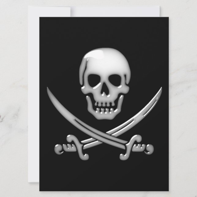 Glassy Pirate Skull & Sword Crossbones (Front)