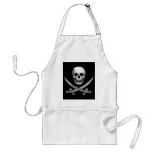 Glassy Pirate Skull & Sword Crossbones Standard Apron