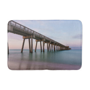 Glassy Waters At Panama City Beach Pier Bath Mat