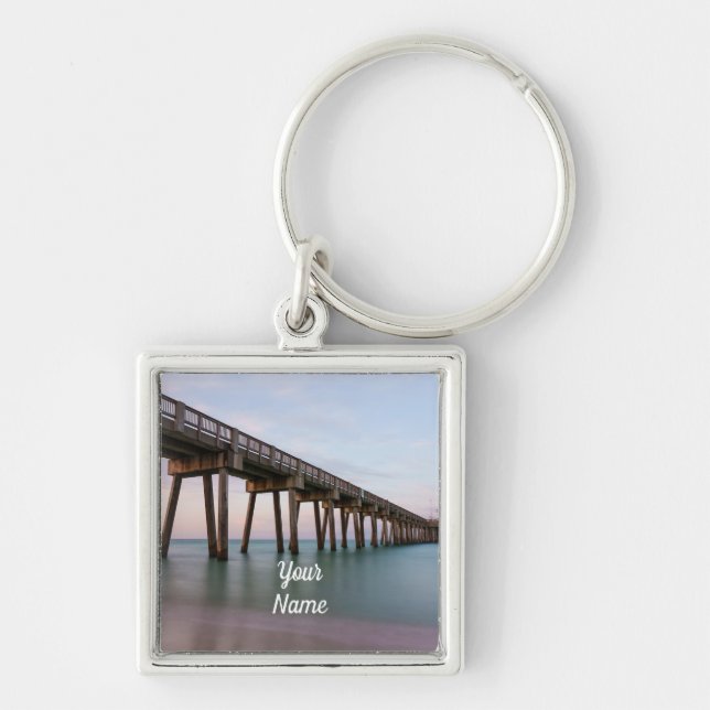 Glassy Waters At Panama City Beach Square Keychain (Front)