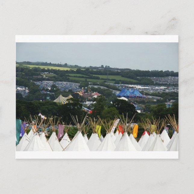 Glastonbury Festival Tee Pee Time Postcard (Front)