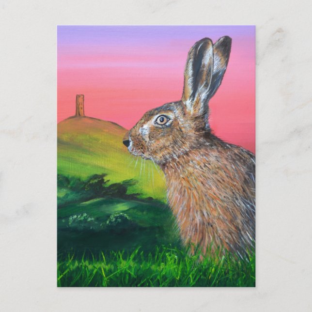 Glastonbury Hare Postcard (Front)