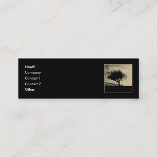 Glastonbury Hawthorn. Tree on Hill. Sepia Colour. Mini Business Card