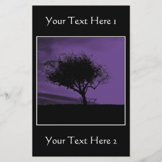 Glastonbury Hawthorn. Tree on Hill. Violet, Black.