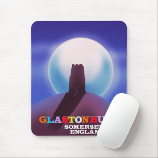 Glastonbury Tor Somerset travel poster Mouse Pad