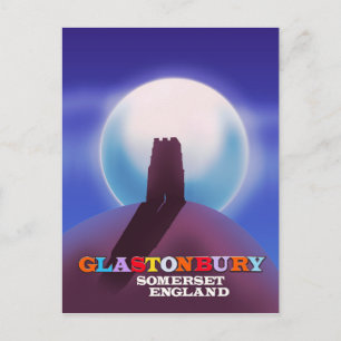 Glastonbury Tor travel poster Postcard